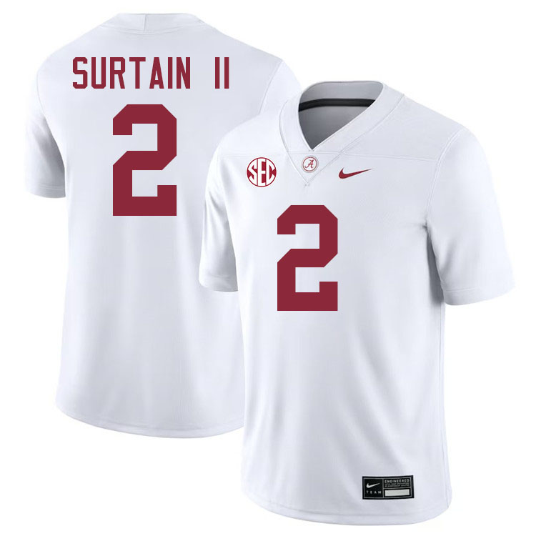 Pat Surtain II Alabama Jersey,University Of Alabama Crimson Tide Football Jersey,Uniforms-White